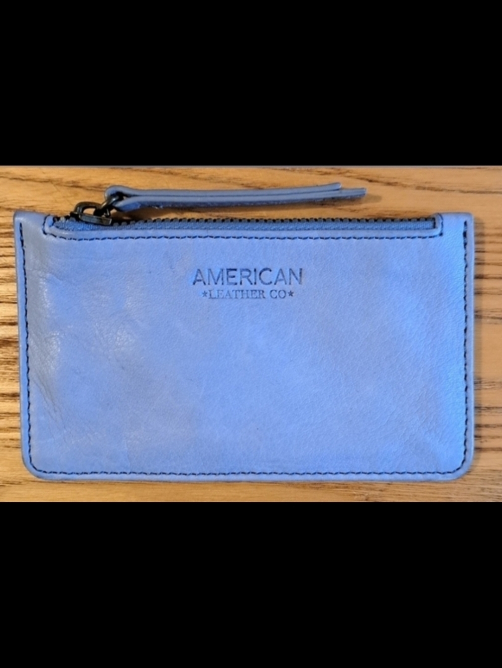 NWOT ALC Grey Blue Soft Leather Casual Everyday Key Card Holder Wallet